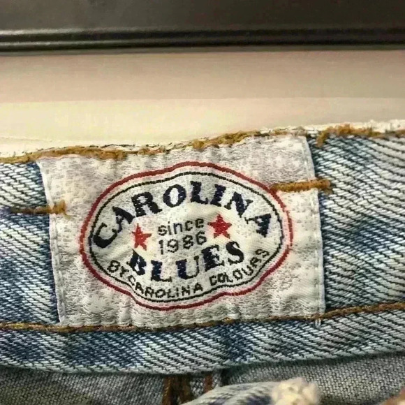 Vintage Carolina Blues High Waisted Light Wash Button Fly Shorts 90s Size 11/12 - Picture 6 of 9